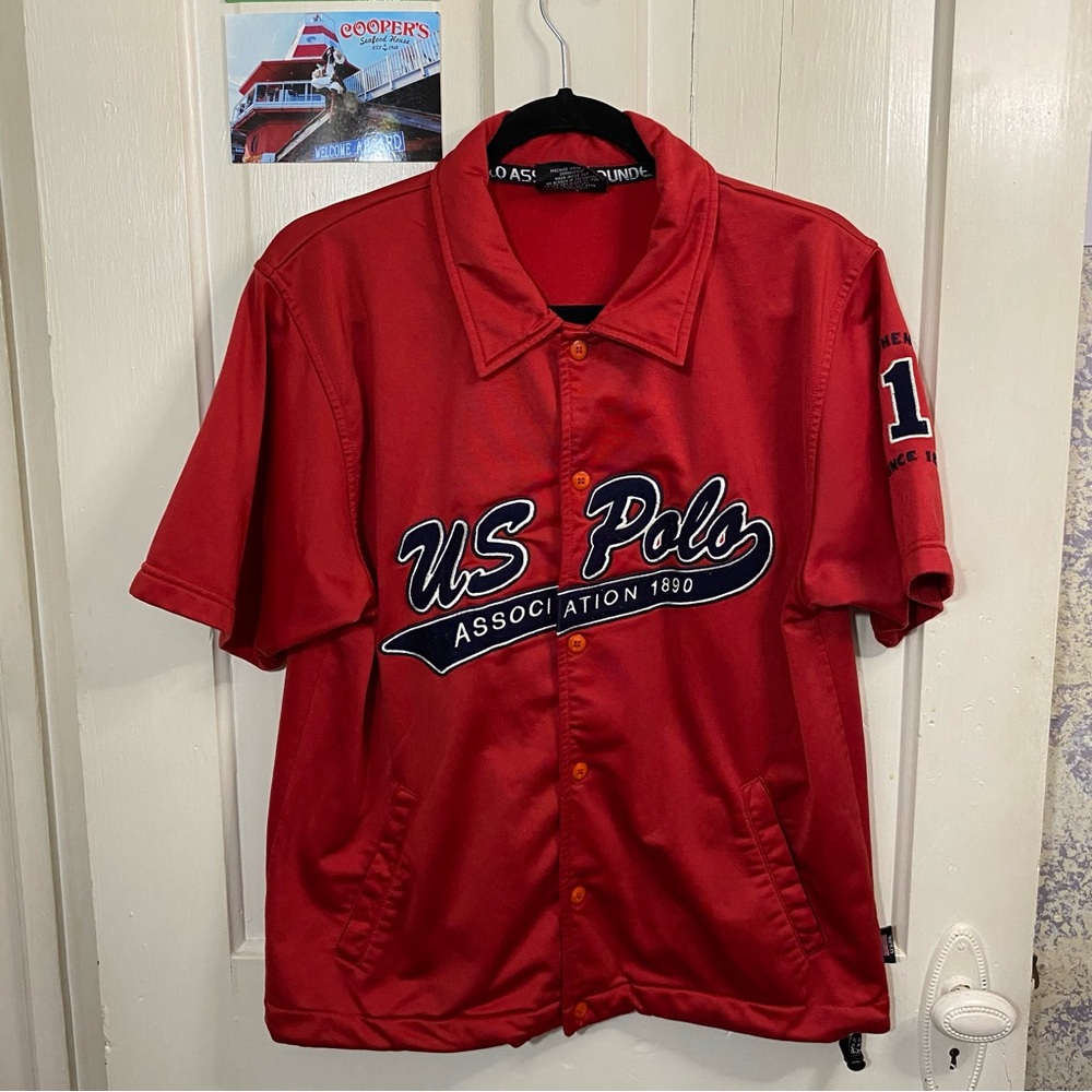 US POLO ASSN | U.S. Polo Association Founded 1890 Red Athletic Jersey Style Top